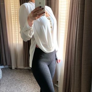 BCBG long sleeve layered blouse